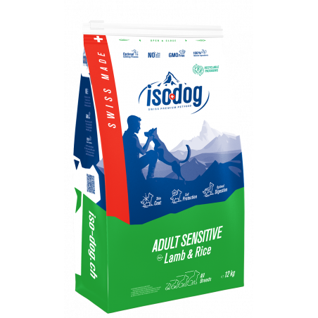 Iso-dog - ADULT Medium / Large SENSITIVE Lamb & Rice - Lot de 2X12 KG